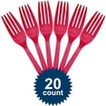 thumbnail image 1 of Amscan - Hot Pink Plastic Forks -, 1 of 1