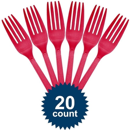 Amscan - Hot Pink Plastic Forks -