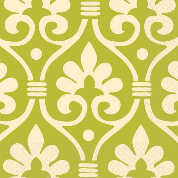Amscan International Party Napkins Natural Damask, Pack Of 16