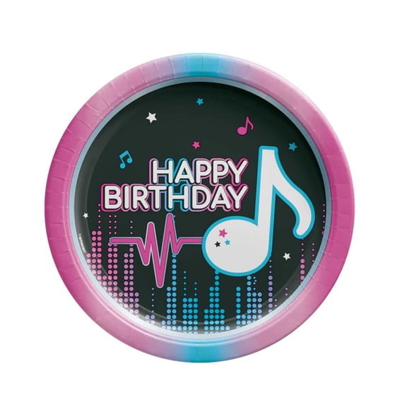 Amscan Internet Famous 7" Round Plates, Multicolor