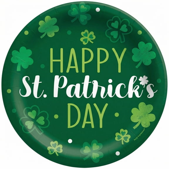Amscan Irish Blessings St. Patrick’s Day Paper Plates, 8.5 in, 16 Count