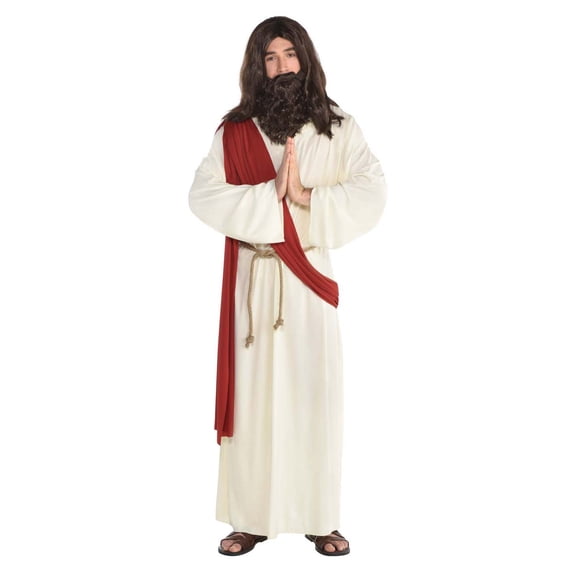Amscan Jesus Halloween Costume for Men, Standard Size, Includes Robe with Sash and Belt