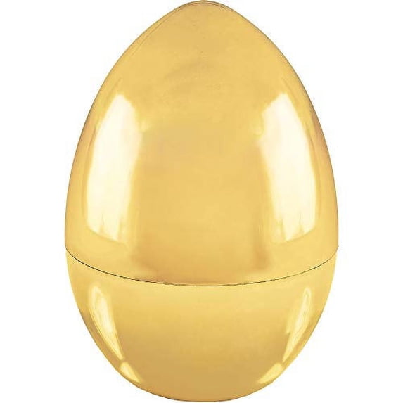 Amscan Jumbo Easter Eggs, 9-1/2"H x 6-1/2"W x 6-1/2"D, Gold, Pack Of 2 Eggs