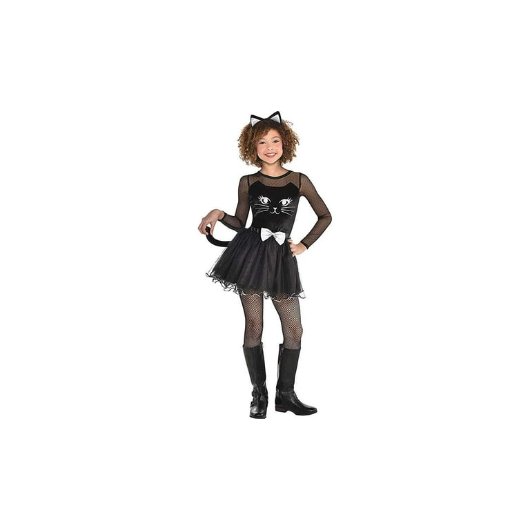 Girls black new arrivals cat dress