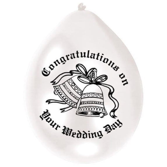 Amscan Latex Wedding Bells Balloons (Pack of 10)