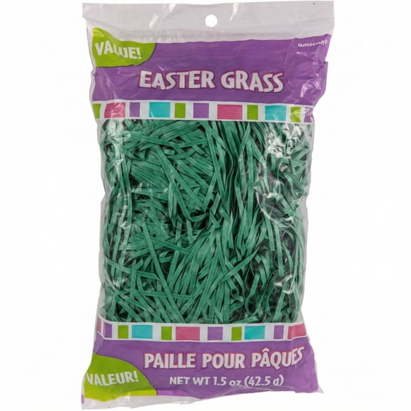 Amscan Lime Green Easter Basket Grass, 1.5 oz, Set of 5