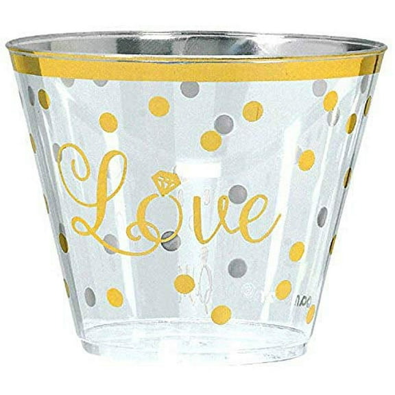 Amscan "Love" Plastic Premium Tumblers , 9 oz.