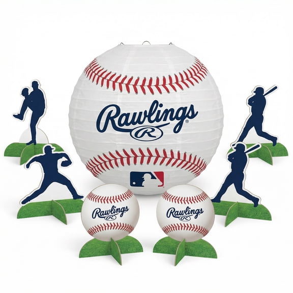 Amscan MLB Rawlings Baseball Centerpiece Kit – 14-Piece Table Decorations