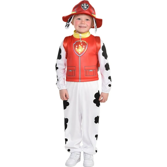 Amscan Marshall  Light-Up Halloween Costume for Boys, Paw Patrol, Small 4-6, Includes Jumpsuit, Hat and Backpack