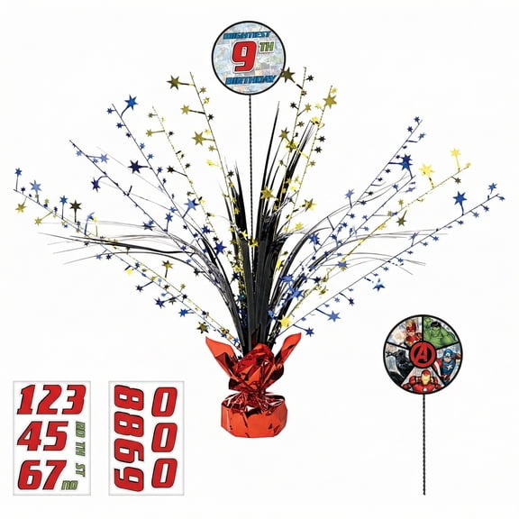 Amscan Marvel Avengers Customizable Birthday Centerpiece Spray – 2 Count
