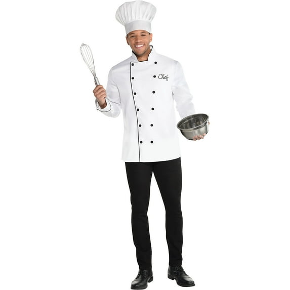 Amscan Master Chef Halloween Costume for Adults, One Size, Includes Jacket, Hat and Whisk