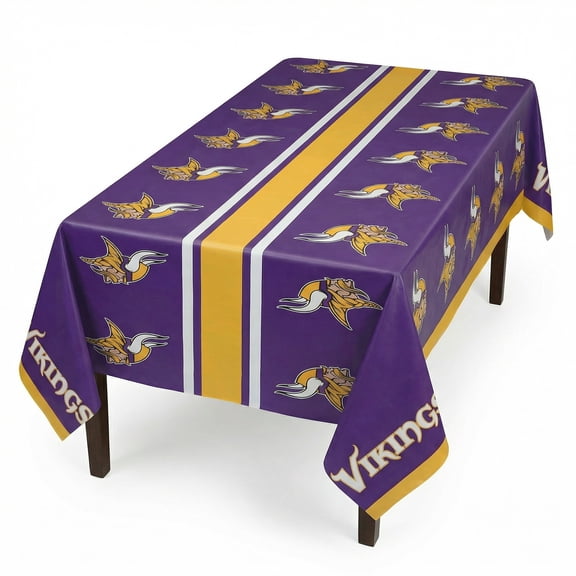 Amscan Minnesota Vikings NFL Plastic Table Cover – 2 Count, 54" x 96"