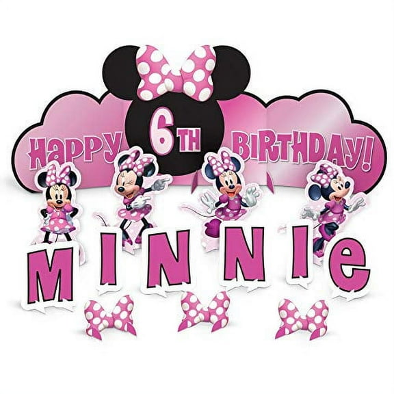 Amscan Minnie Mouse 6 Bthirthday Party Decoration Kits, Paper, 14 Count