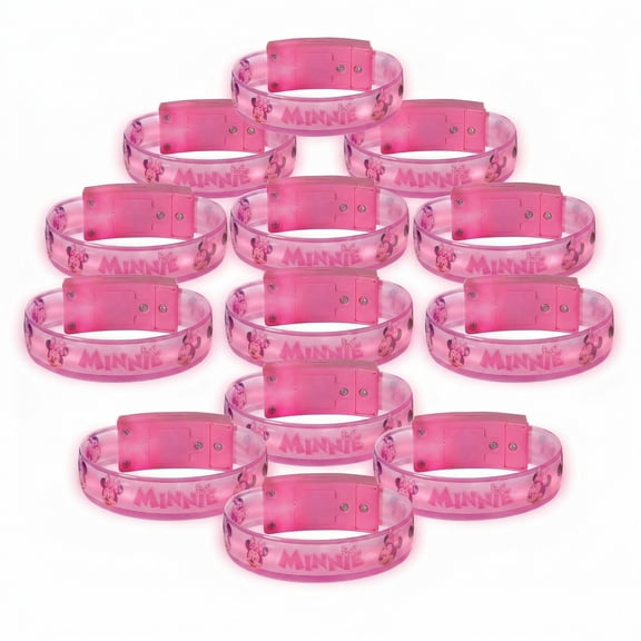Amscan Minnie Mouse Light-Up Bracelets Party Favors 12 Count