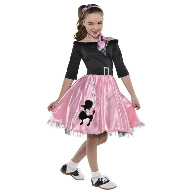 Little girl top sock hop costume