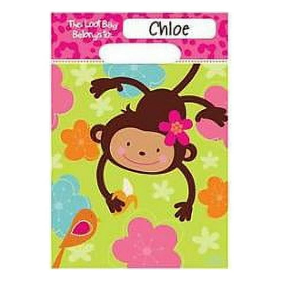 Amscan Mod Monkey Love Favor Bags, 8ct