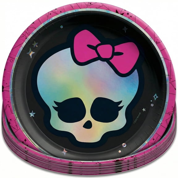 Amscan Monster High Iridescent Round Paper Plates, 7 in, 16 Count