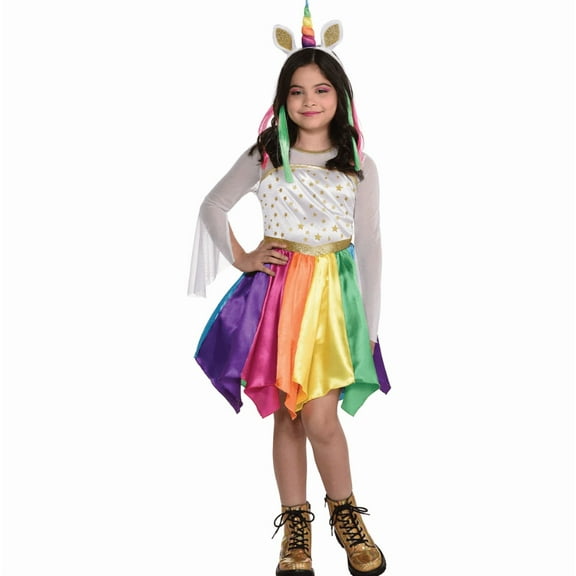 Amscan Mystical Unicorn Halloween Costume for Girls, Large 12-14, Includes Dress and Unicorn Horn Headband