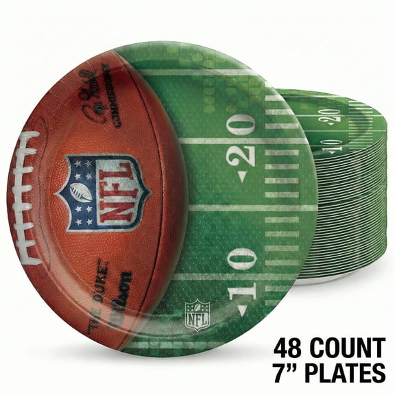 Amscan NFL Drive 7" Round Paper Plates  48 Count