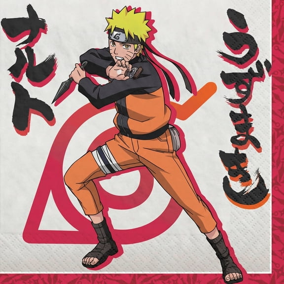 Amscan Naruto Anime Luncheon Napkins, 32 Count, 6.5" x 6.5"