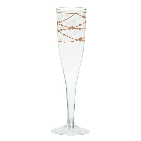 Amscan Navy Bride Champagne Glasses, 5.5 Oz, Clear, Pack Of 16 Glasses