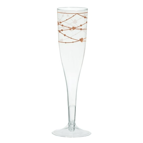 Amscan Navy Bride Champagne Glasses, 5.5 Oz, Clear, Pack Of 16 Glasses