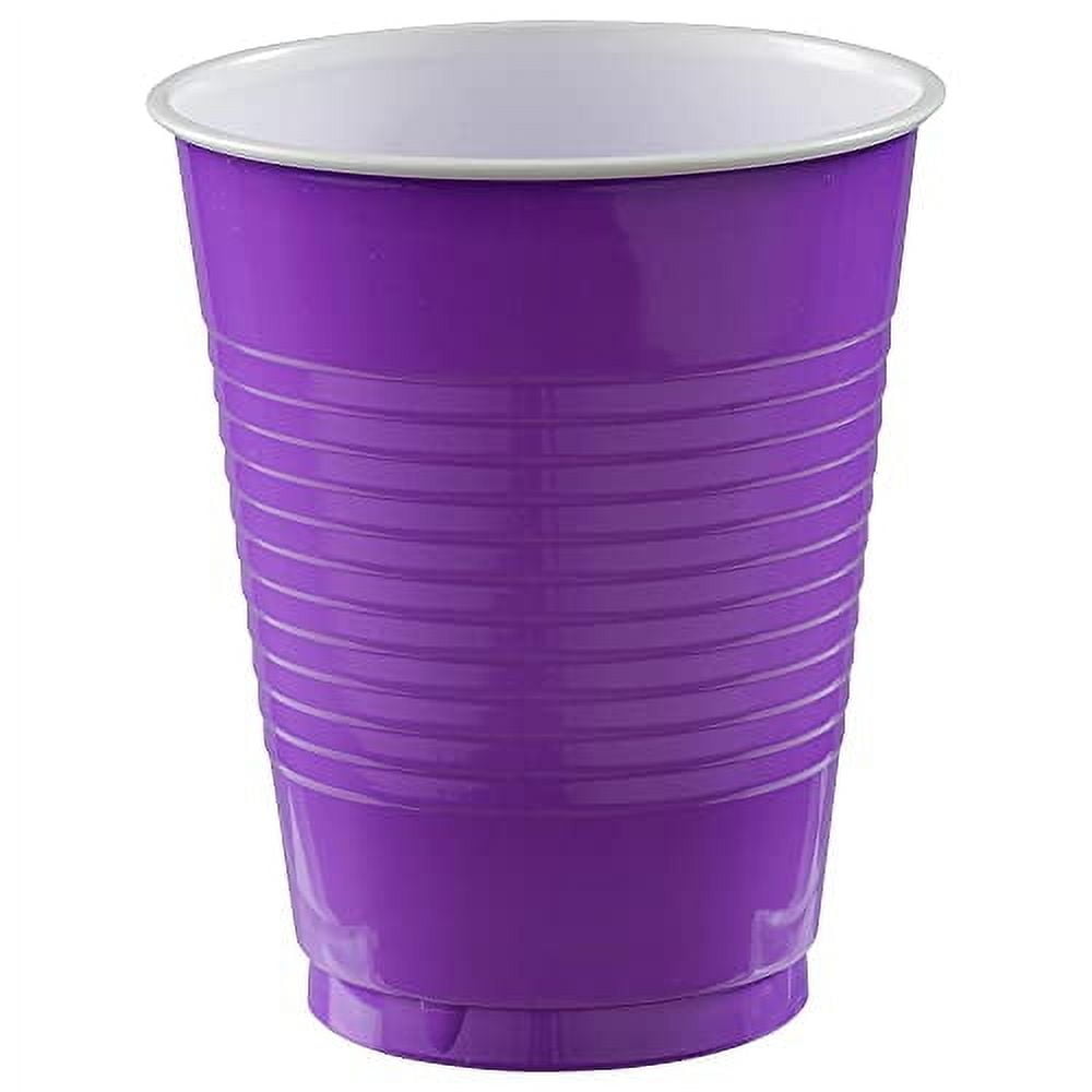 Amscan New Purple Plastic Cups-18 oz. Pack of 20 Party Supply, 18 oz