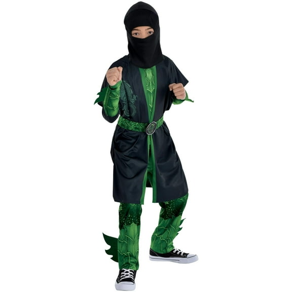 Amscan Ninja Deluxe Transformative Ninja to Dragon Green Glow in the Dark Costume Boys Small (4-6)