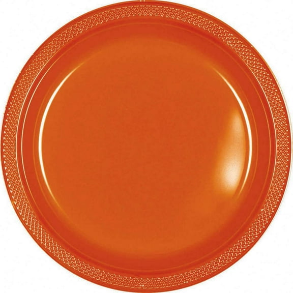 Amscan Orange Peel Round Plastic Plates, 9", Pack of 20| Party Supply