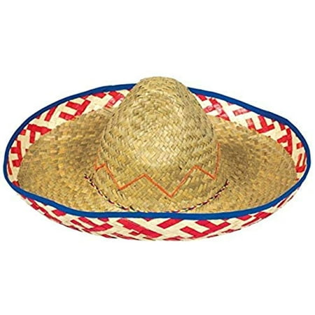 Amscan Party Costume Cinco De Mayo Fiesta Straw Sombrero, 1 Ct. | 7 1/2 x 20, Multicolor