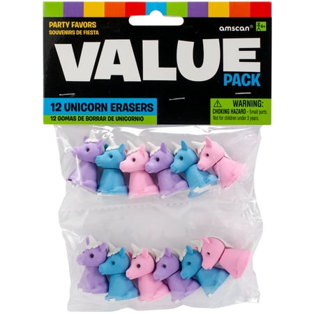 Amscan Party Favors 12/Pkg-Unicorn Erasers