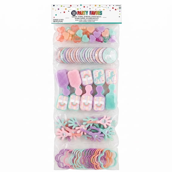 Amscan Party Favors Mega Pack Unicorn 100pcs
