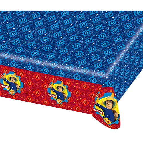 Amscan Party Fireman Sam Plastic Table Cover 1.20 m x 1.8m