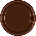 thumbnail image 1 of Amscan Party Ready Disposable Round Dinner Plates Tableware (20 Piece), Brown, 10 1/4", 1 of 1