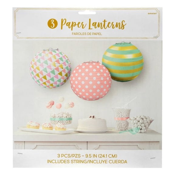 Amscan Pastel Confetti Paper Lanterns (3 Count)