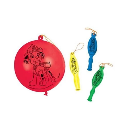 Amscan Paw Patrol Rubber Punch Balloons, 4 Count, Assorted Characters