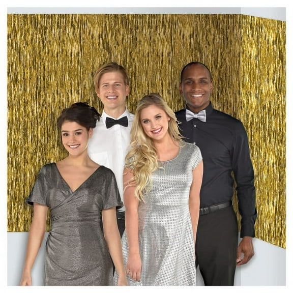 Amscan Photo Booth Scene Setter Room Roll, 4' x 16', Gold