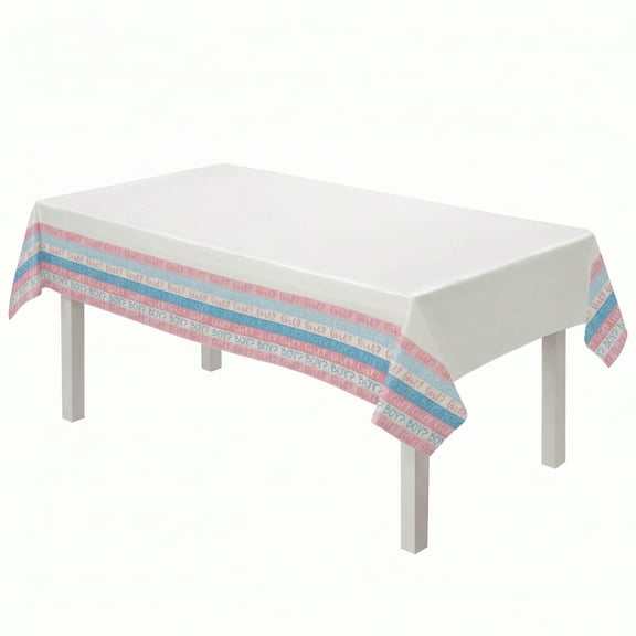 Amscan Pink or Blue? Baby Shower Plastic Table Cover – 2 Count, 54" x 84"