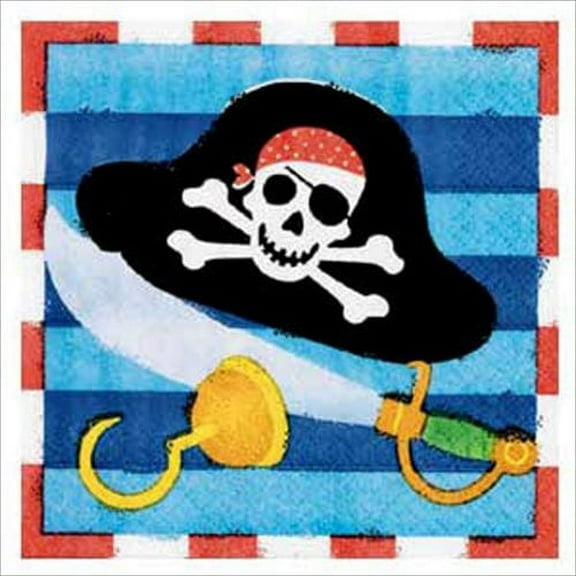 Amscan Pirate's Treasure Beverage Napkins 16 Ct.