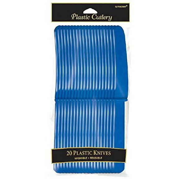 Amscan Plastic Premium Knives, 20 pieces, Blue