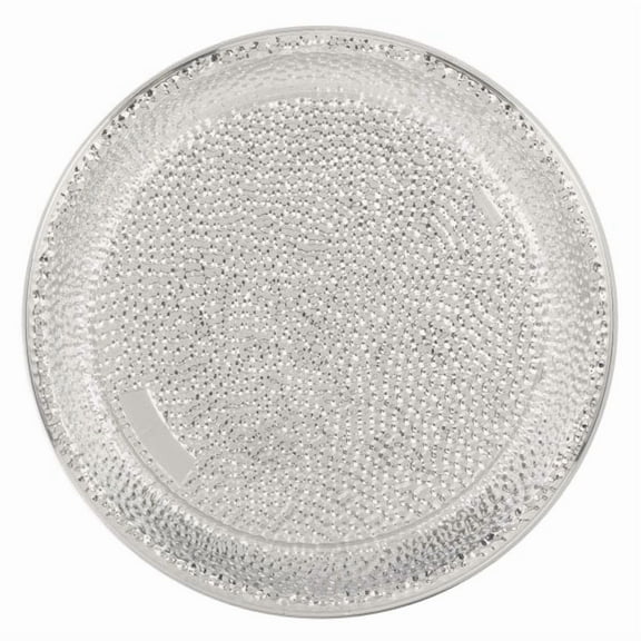 Amscan Plastic Serving Trays, 16", Hammered Silver, Set Of 2 Trays