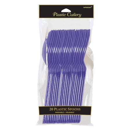 Amscan Plastic Spoon, 20 pieces, Purple