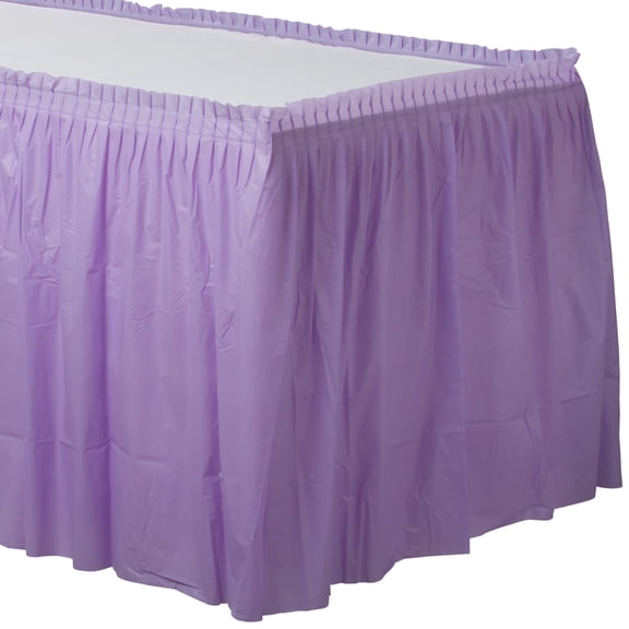 Amscan Plastic Table Skirts, Lavender, 21 x 29", Pack Of 2 Skirts