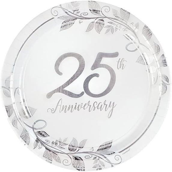 Amscan Plate 7" Rd 25th Anniversary