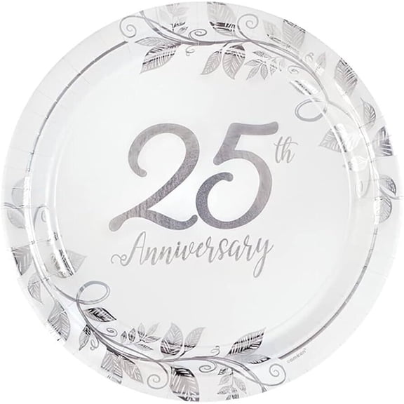 Amscan Plate 7" Rd 25th Anniversary