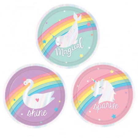 Amscan Plate 7" Rd Magical Rainbow