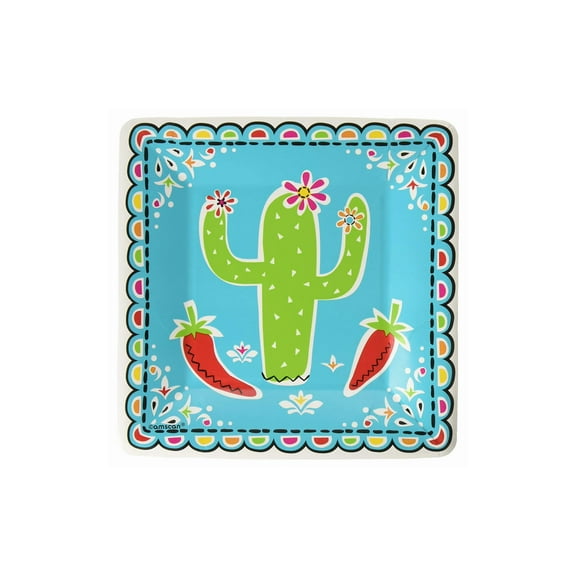 Amscan Plate 7" Sq Picado de Papel