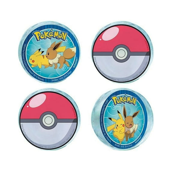 Amscan Pokemon Classic Bounce Ball, Pack of 4