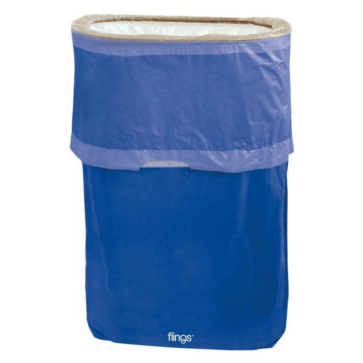 Amscan PopUp Plastic Trash Fling Bins, 13 Gallons, Bright Royal Blue