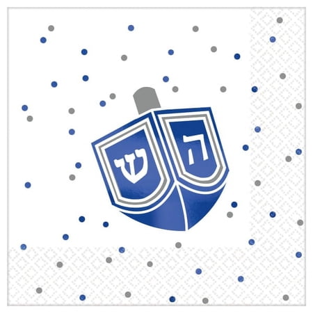 Amscan Premium Hanukkah 2-Ply Blue Napkins, 16 Count
